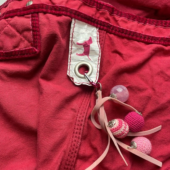 Victoria’s Secret Canvas Tote Red Super Nice - Picture 4 of 13